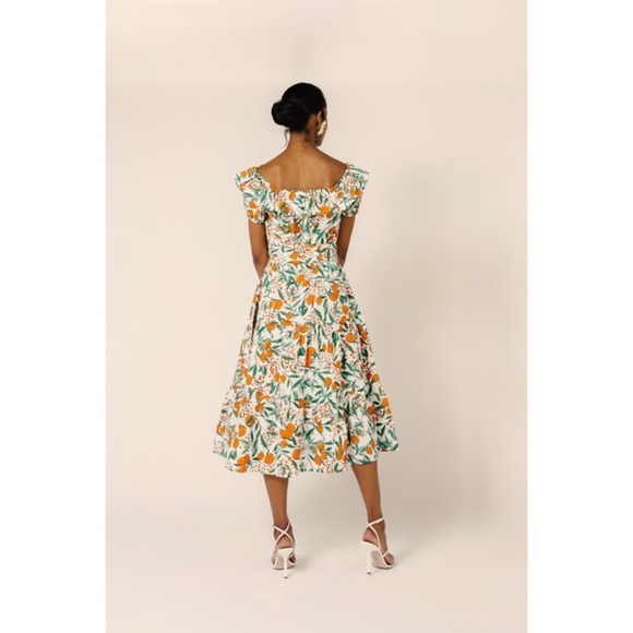 Rachel Parcell Orange Blossom midi dress off the shoulder excellent Size 16 - Picture 3 of 12